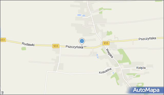 Miedźna, Pszczyńska, mapa Miedźna