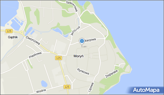 Moryń, Pszczelarska, mapa Moryń