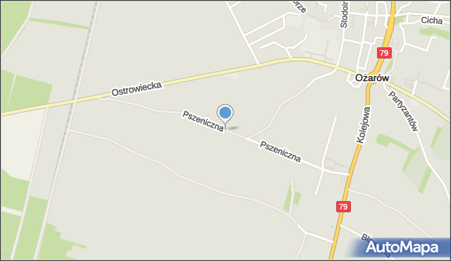 Ożarów powiat opatowski, Pszeniczna, mapa Ożarów powiat opatowski