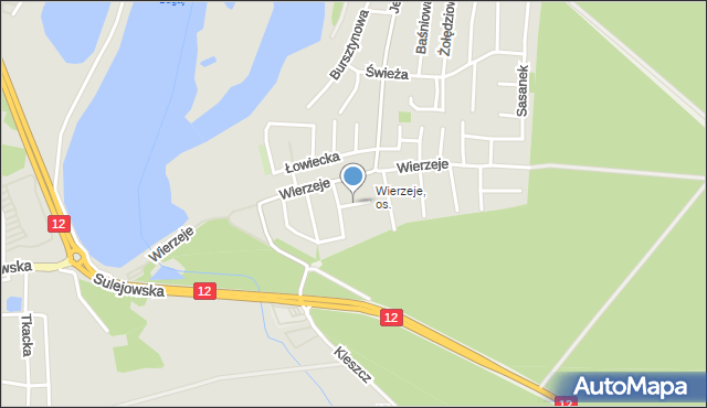 Piotrków Trybunalski, Pszczela, mapa Piotrków Trybunalski