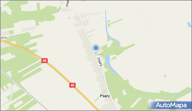 Psary gmina Kozienice, Psary, mapa Psary gmina Kozienice