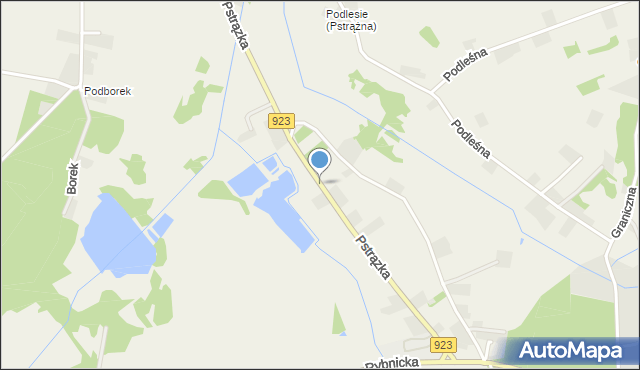 Rzuchów gmina Kornowac, Pstrązka, mapa Rzuchów gmina Kornowac