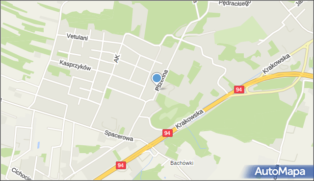 Tarnów, Pszenna, mapa Tarnów