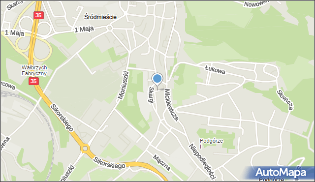 Wałbrzych, Pszczyńska, mapa Wałbrzycha