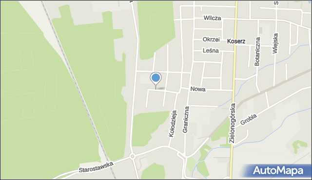 Nowa Sól, Ptasia, mapa Nowa Sól