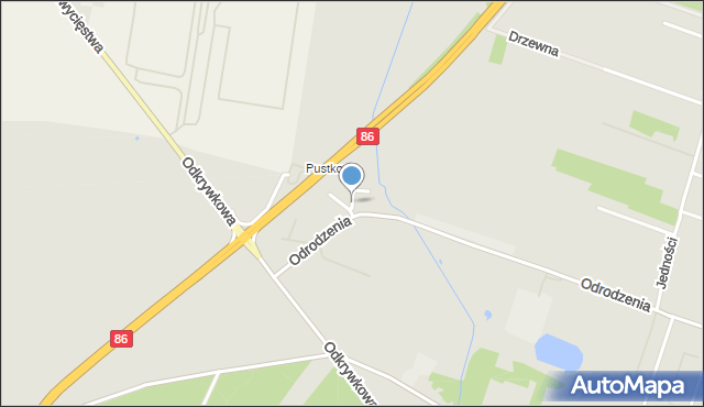 Będzin, Pustkowie, mapa Będzin