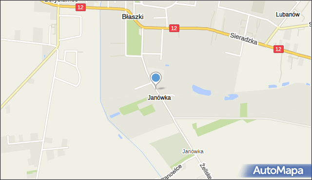 Błaszki, Pułaskiego, mapa Błaszki