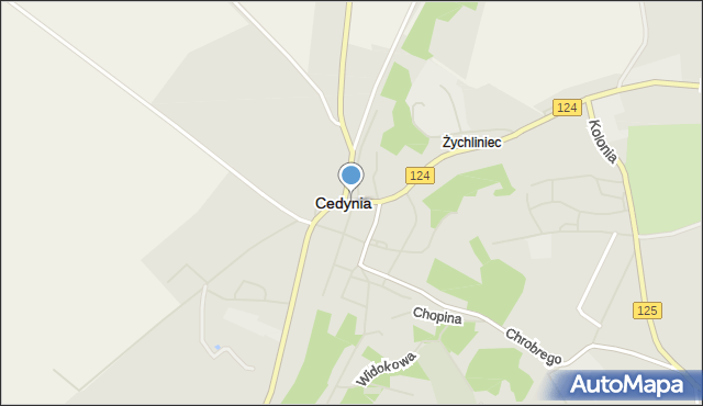 Cedynia, Pułaskiego, mapa Cedynia