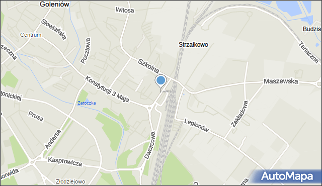Goleniów, Pułaskiego Kazimierza, gen., mapa Goleniów