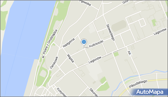 Grudziądz, Pułaskiego, mapa Grudziądza