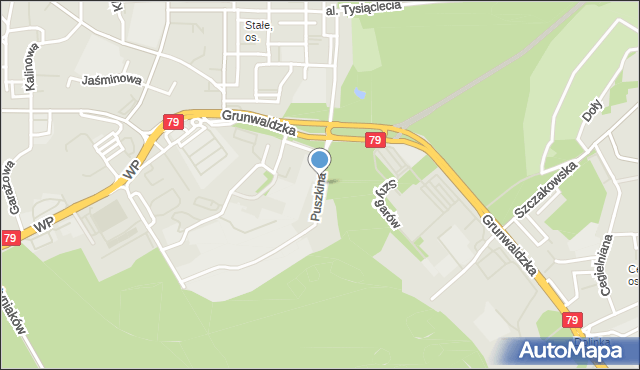 Jaworzno, Puszkina Aleksandra, mapa Jaworzno