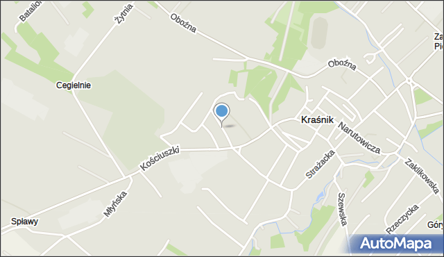 Kraśnik, Pułaskiego Kazimierza, gen., mapa Kraśnik