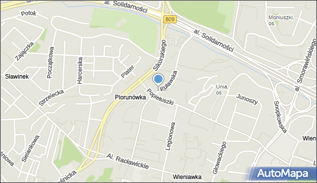 Lublin, Puławska, mapa Lublina