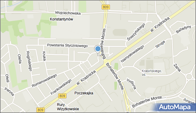 Lublin, Pustowójtówny Anny Henryki, mapa Lublina