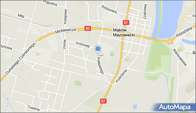 Maków Mazowiecki, Pułaskiego Kazimierza, gen., mapa Maków Mazowiecki