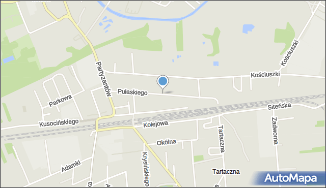 Międzyrzec Podlaski, Pułaskiego Kazimierza, gen., mapa Międzyrzec Podlaski