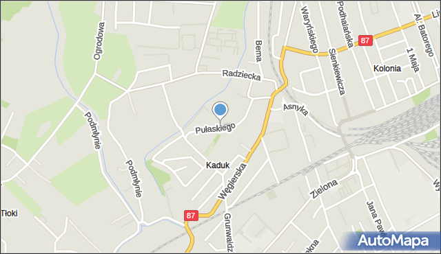 Nowy Sącz, Pułaskiego Kazimierza, gen., mapa Nowego Sącza