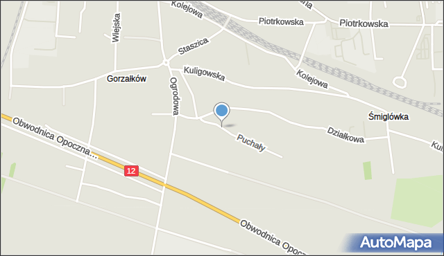 Opoczno, Puchały Józefa, ułana, mapa Opoczno