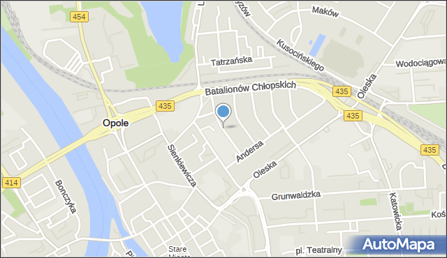 Opole, Pułaskiego Kazimierza, gen., mapa Opola