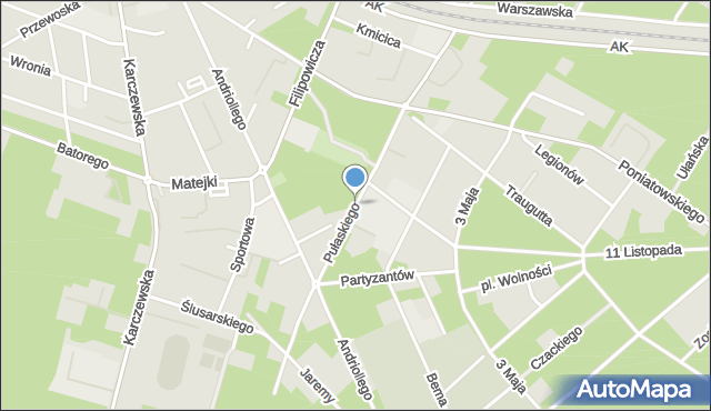 Otwock, Pułaskiego Kazimierza, gen., mapa Otwock