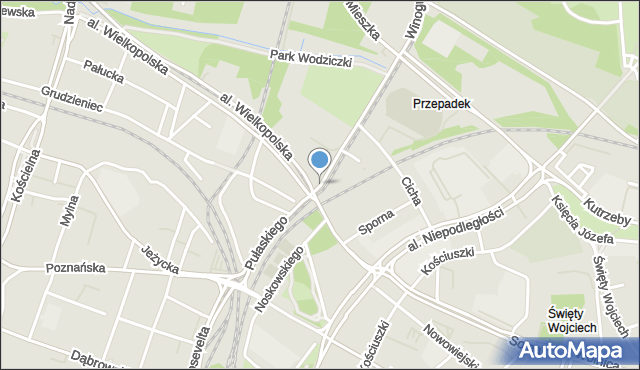 Poznań, Pułaskiego Kazimierza, gen., mapa Poznania