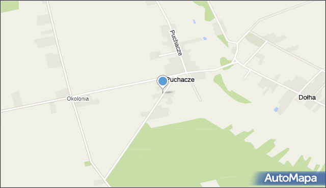 Puchacze gmina Międzyrzec Podlaski, Puchacze, mapa Puchacze gmina Międzyrzec Podlaski