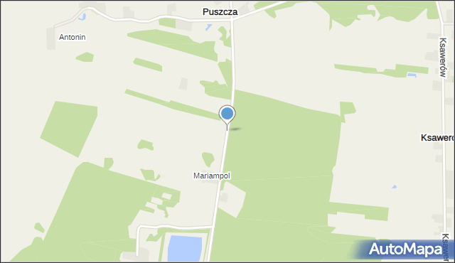 Puszcza gmina Żmudź, Puszcza, mapa Puszcza gmina Żmudź
