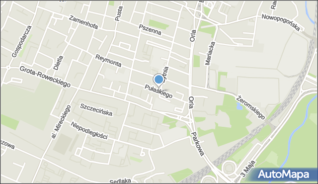 Sosnowiec, Pułaskiego Kazimierza, gen., mapa Sosnowca