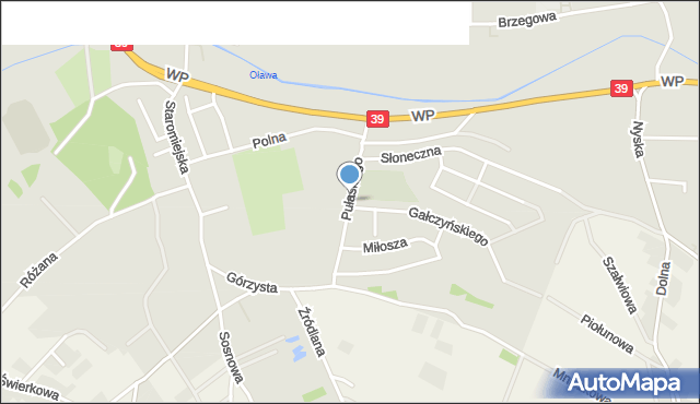 Strzelin, Pułaskiego Kazimierza, gen., mapa Strzelin