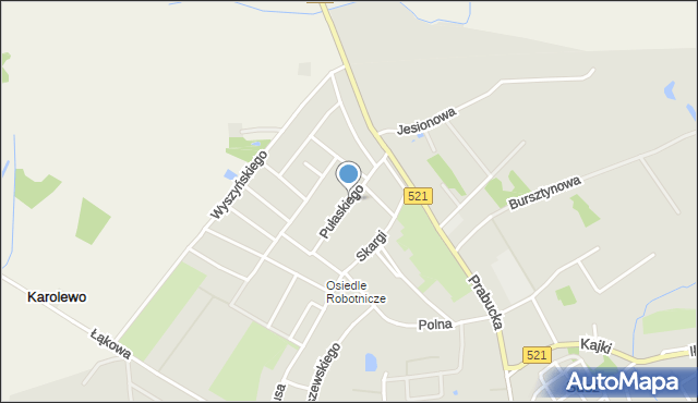 Susz, Pułaskiego, mapa Susz