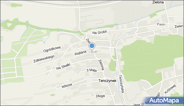 Tenczynek, Pułaskiego Kazimierza, gen., mapa Tenczynek