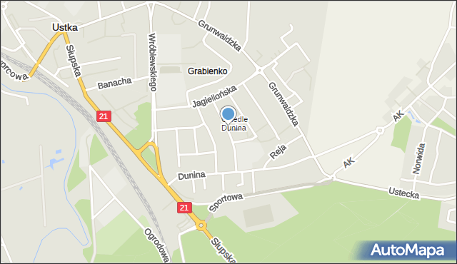 Ustka, Pułaskiego Kazimierza, gen., mapa Ustka