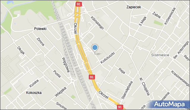 Włocławek, Pułaskiego Kazimierza, gen., mapa Włocławka