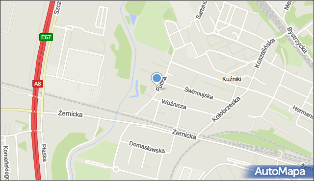 Wrocław, Pucka, mapa Wrocławia