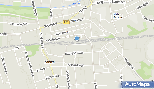 Zabrze, Pułaskiego Kazimierza, gen., mapa Zabrza