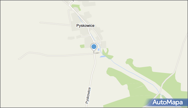 Pyskowice gmina Złotoryja, Pyskowice, mapa Pyskowice gmina Złotoryja