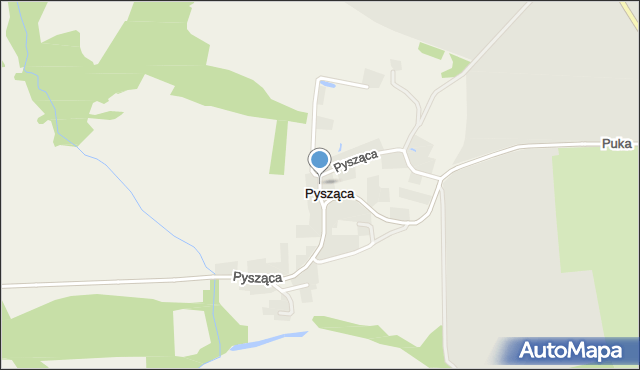 Pysząca gmina Brzeg Dolny, Pysząca, mapa Pysząca gmina Brzeg Dolny