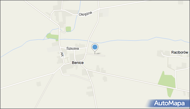 Benice gmina Krotoszyn, Raciborowska, mapa Benice gmina Krotoszyn