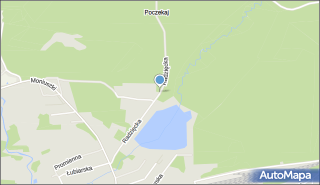 Biłgoraj, Radzięcka, mapa Biłgoraj