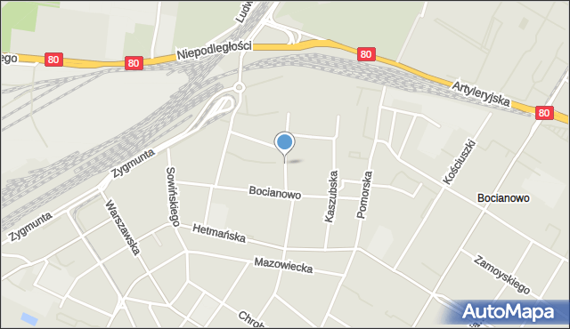 Bydgoszcz, Racławicka, mapa Bydgoszczy