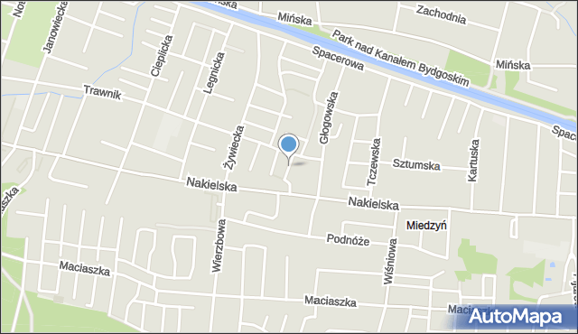Bydgoszcz, Radomska, mapa Bydgoszczy