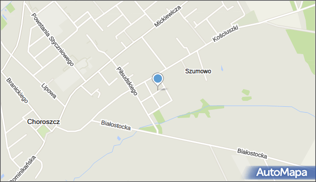 Choroszcz, Raginisa Władysława, mjr., mapa Choroszcz