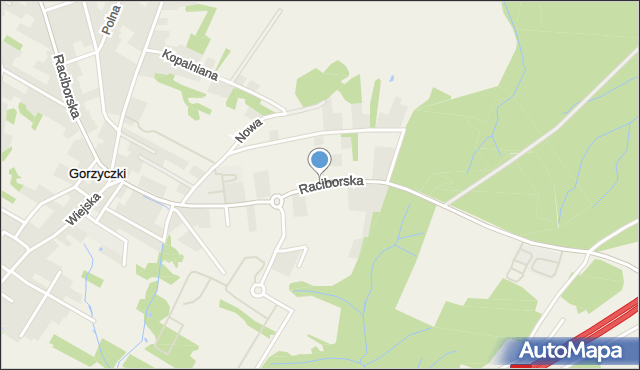 Gorzyczki gmina Gorzyce, Raciborska, mapa Gorzyczki gmina Gorzyce