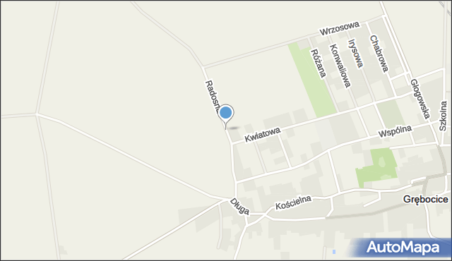 Grębocice, Radosna, mapa Grębocice