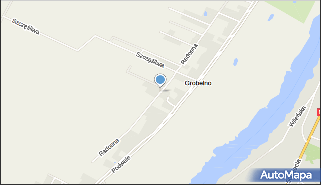 Grobelno, Radosna, mapa Grobelno
