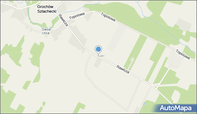 Grochów Szlachecki, Rawicza Władysława, mapa Grochów Szlachecki