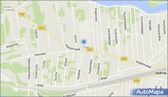 Jedlnia-Letnisko, Radomska, mapa Jedlnia-Letnisko