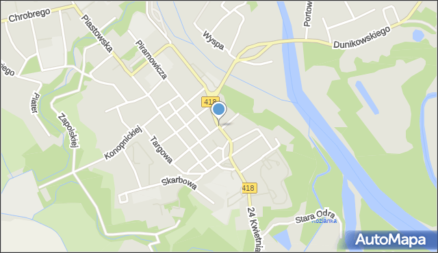 Kędzierzyn-Koźle, Racławicka, mapa Kędzierzyna-Koźle