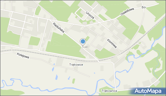 Kiełpino gmina Kartuzy, Raduńska, mapa Kiełpino gmina Kartuzy