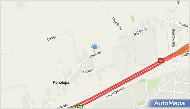 Konotopa gmina Ożarów Mazowiecki, Rajdowa, mapa Konotopa gmina Ożarów Mazowiecki